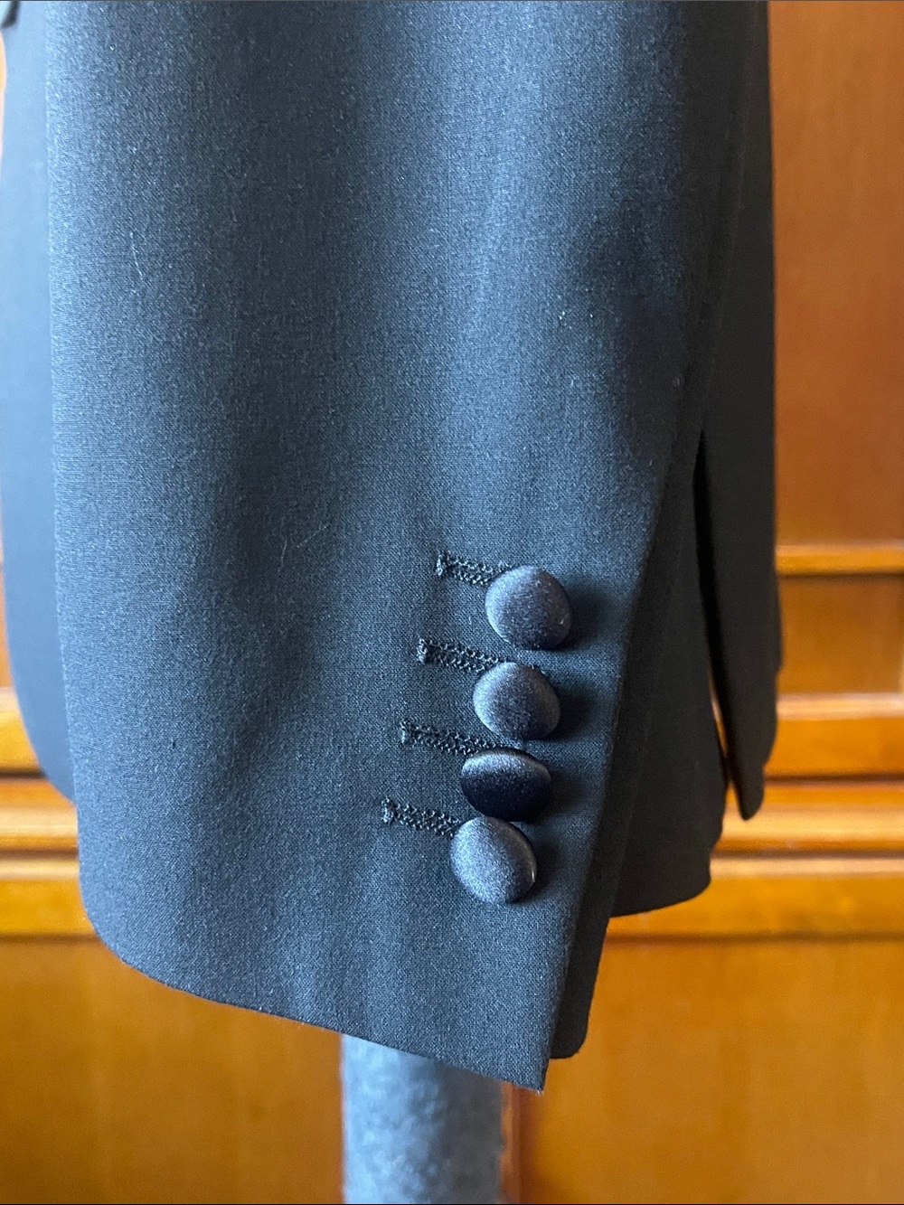 40s Men's Black Single-Breasted Blazer - Classic Tailored Style - Picture 6 of 11